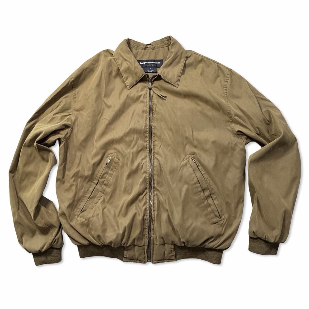 Vintage Impermeable By Weatherproof Bomber Jacket Mens Small Brown Harrington